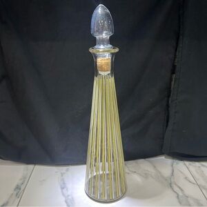 Old Kentucky Tavern Decanter MCM Yellow White Striped Bottle 1950s